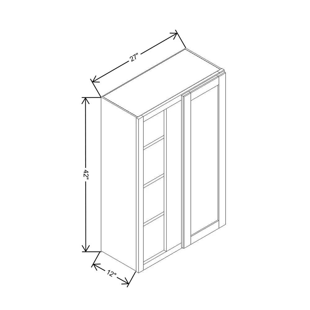 Cubitac Basic Oxford Latte 24/27"W X 42"H High Blind Wall Cabinet