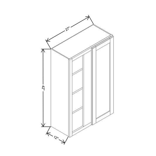 Cubitac Basic Oxford Latte 24/27"W X 42"H High Blind Wall Cabinet