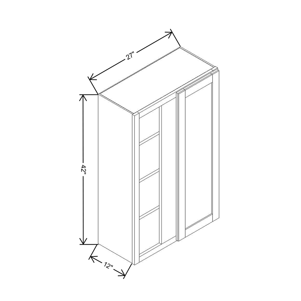 Cubitac Basic Oxford Latte 24/27"W X 42"H High Blind Wall Cabinet