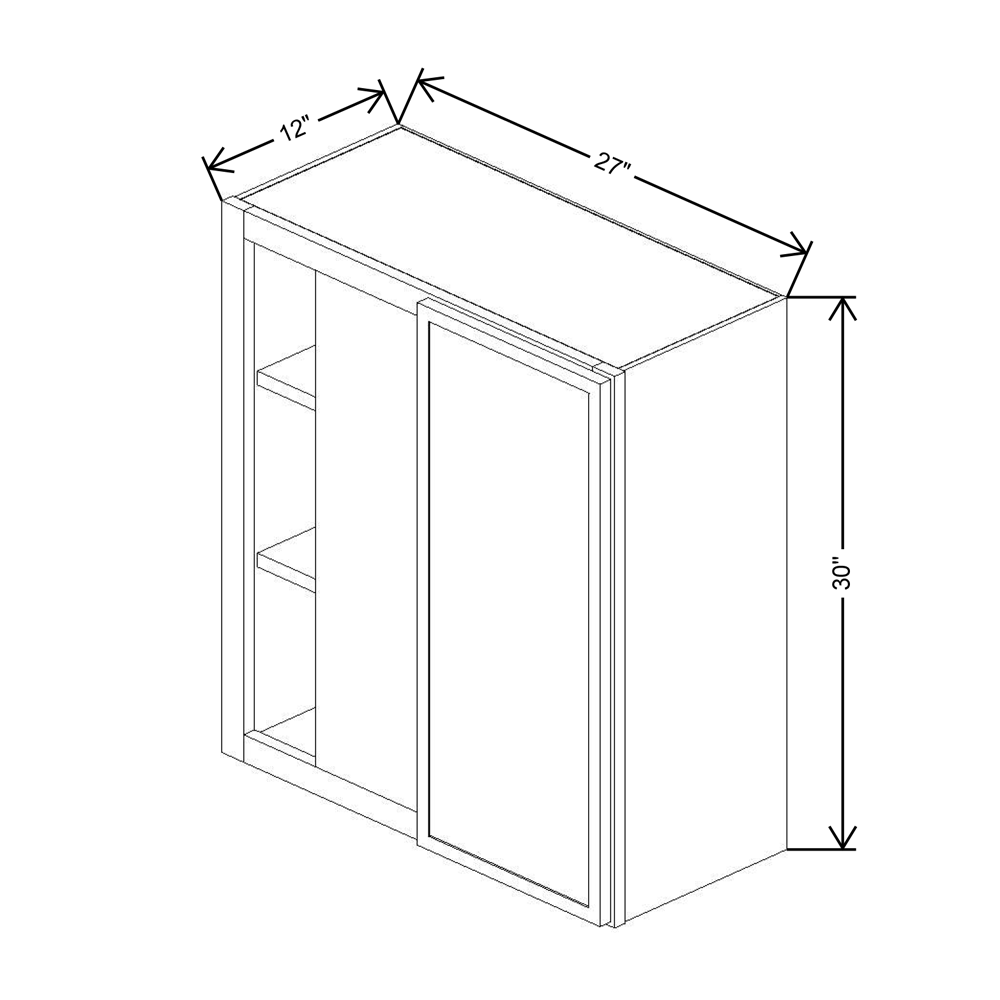 Cubitac Imperial Madison Dusk 27/30"W X 30"H High Blind Wall Cabinet