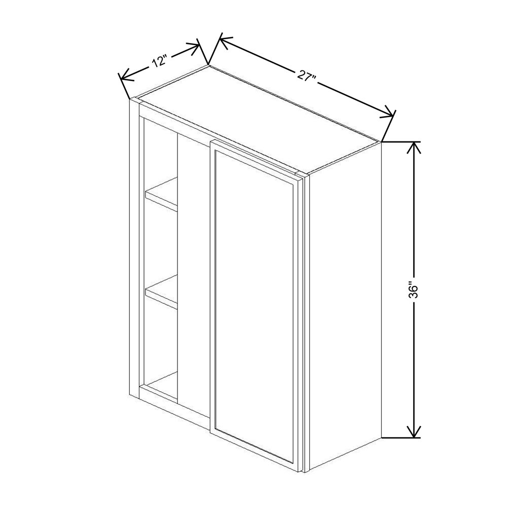 Cubitac Imperial Madison Dusk 27/30"W X 36"H High Blind Wall Cabinet