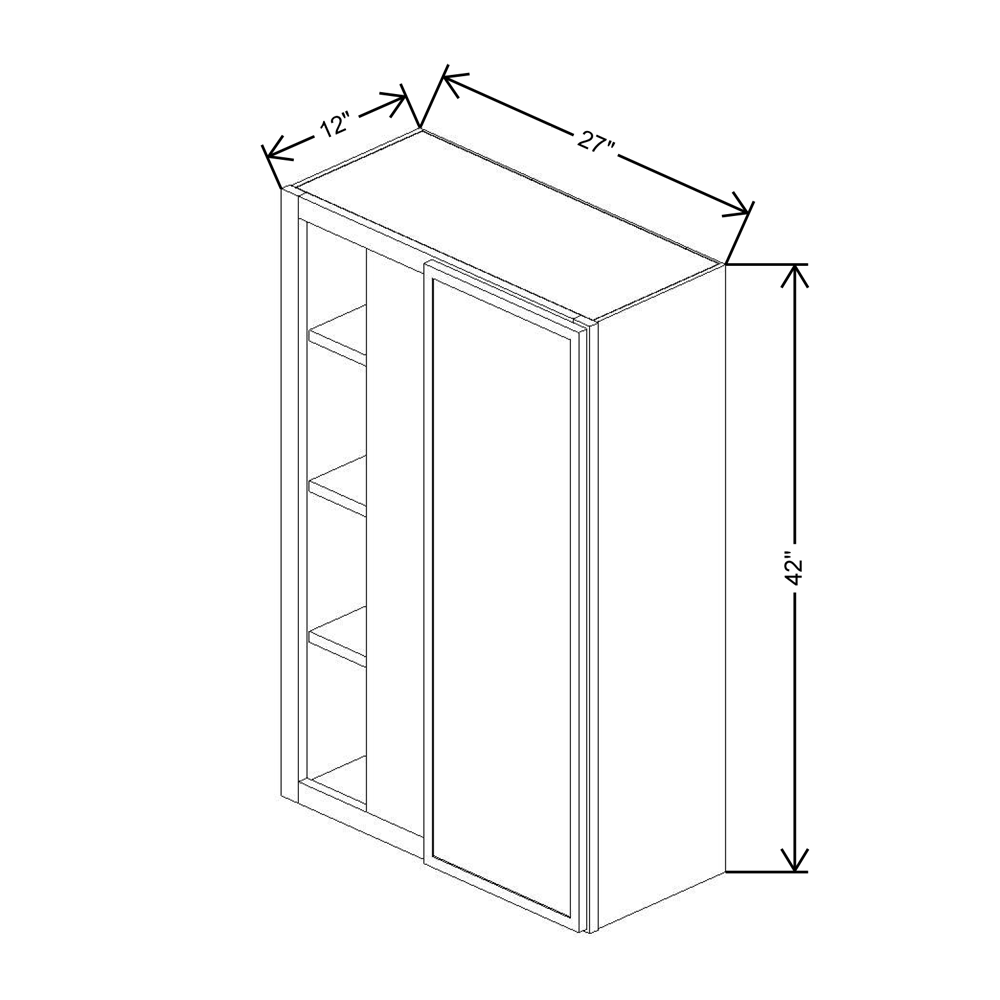 Cubitac Imperial Madison Midnight 27/30"W X 42"H High Blind Wall Cabinet