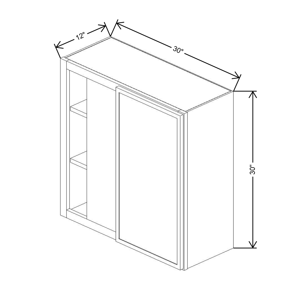 Cubitac Imperial Madison Dusk 30/33"W X 30"H High Blind Wall Cabinet