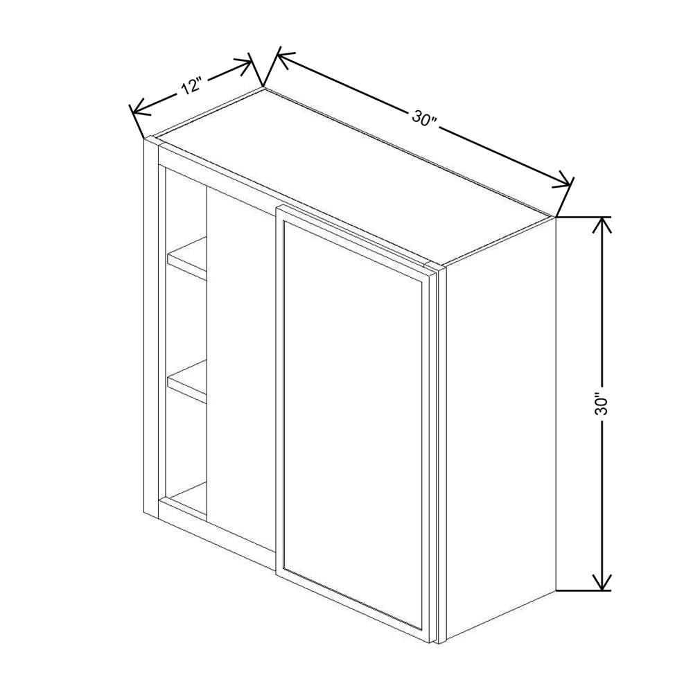 Cubitac Basic Oxford Latte 30/33"W X 30"H High Blind Wall Cabinet