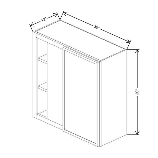 Cubitac Basic Oxford Latte 30/33"W X 30"H High Blind Wall Cabinet