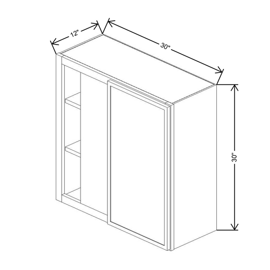 Cubitac Prestige Newport Latte 30/33"W X 30"H High Blind Wall Cabinet