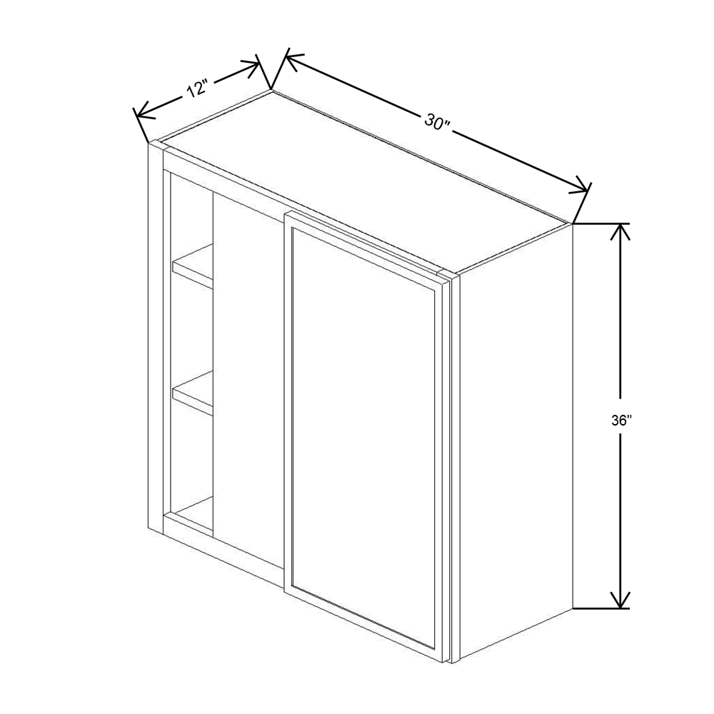 Cubitac Prestige Newport Latte 30/33"W X 36"H High Blind Wall Cabinet