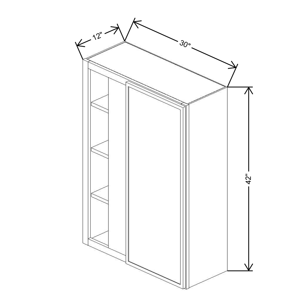 Cubitac Imperial Bergen Latte 30/33"W X 42"H High Blind Wall Cabinet