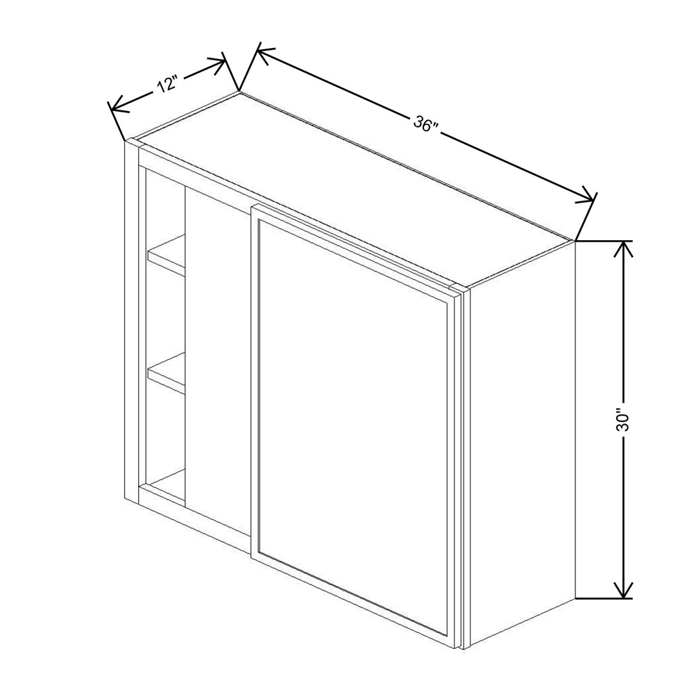 Cubitac Imperial Madison Hazelnut 36/39"W X 30"H High Blind Wall Cabinet