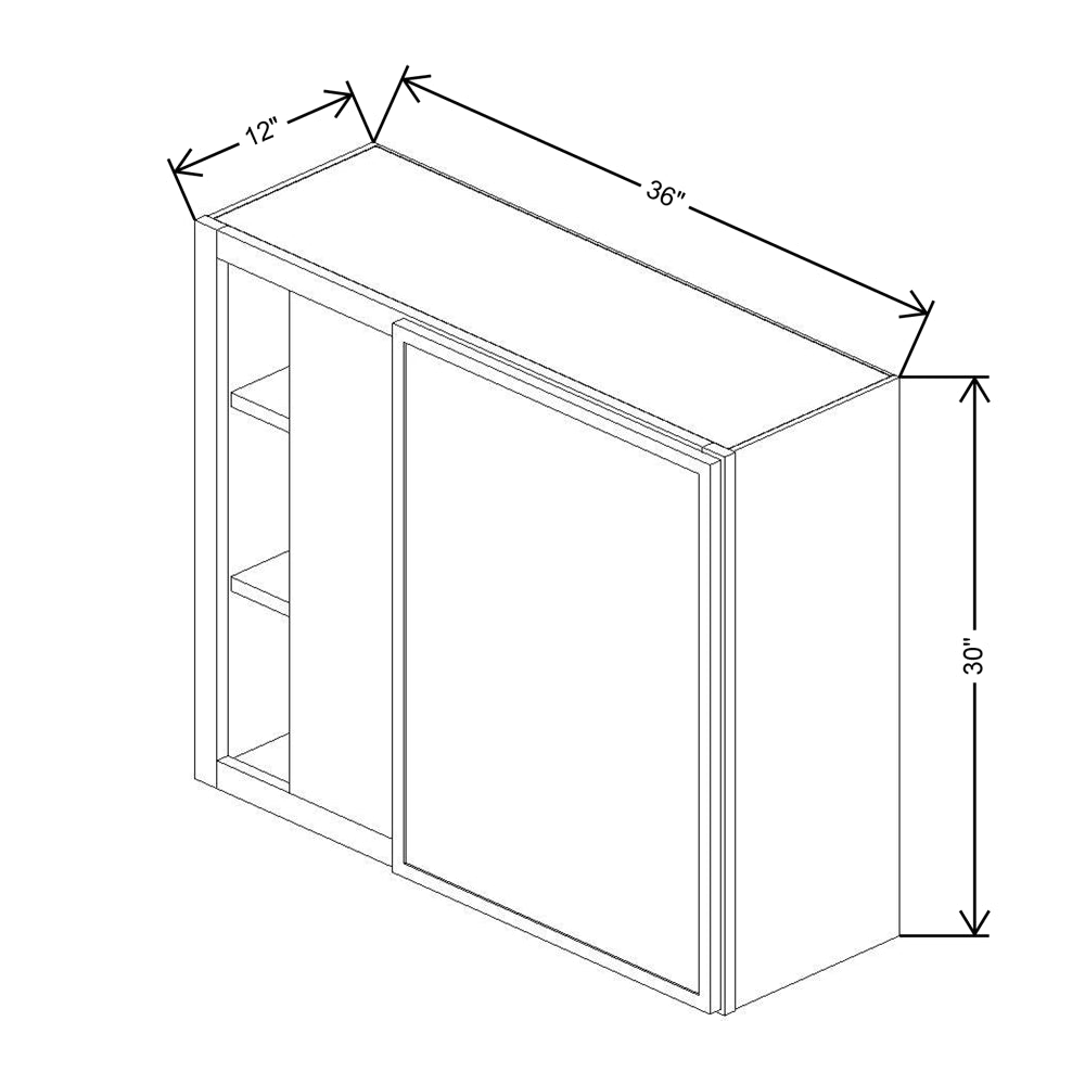 Cubitac Basic Oxford Latte 36/39"W X 30"H High Blind Wall Cabinet