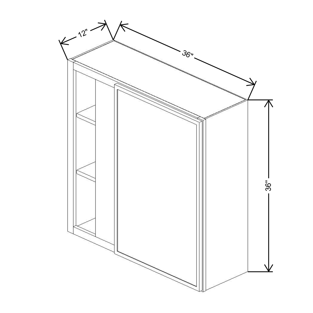 Cubitac Basic Oxford Latte 36/39"W X 36"H High Blind Wall Cabinet