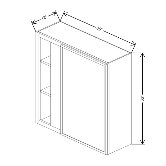 Cubitac Imperial Madison Latte 36/39"W X 36"H High Blind Wall Cabinet