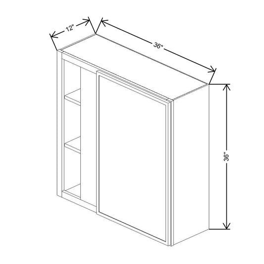 Cubitac Basic Oxford Latte 36/39"W X 36"H High Blind Wall Cabinet