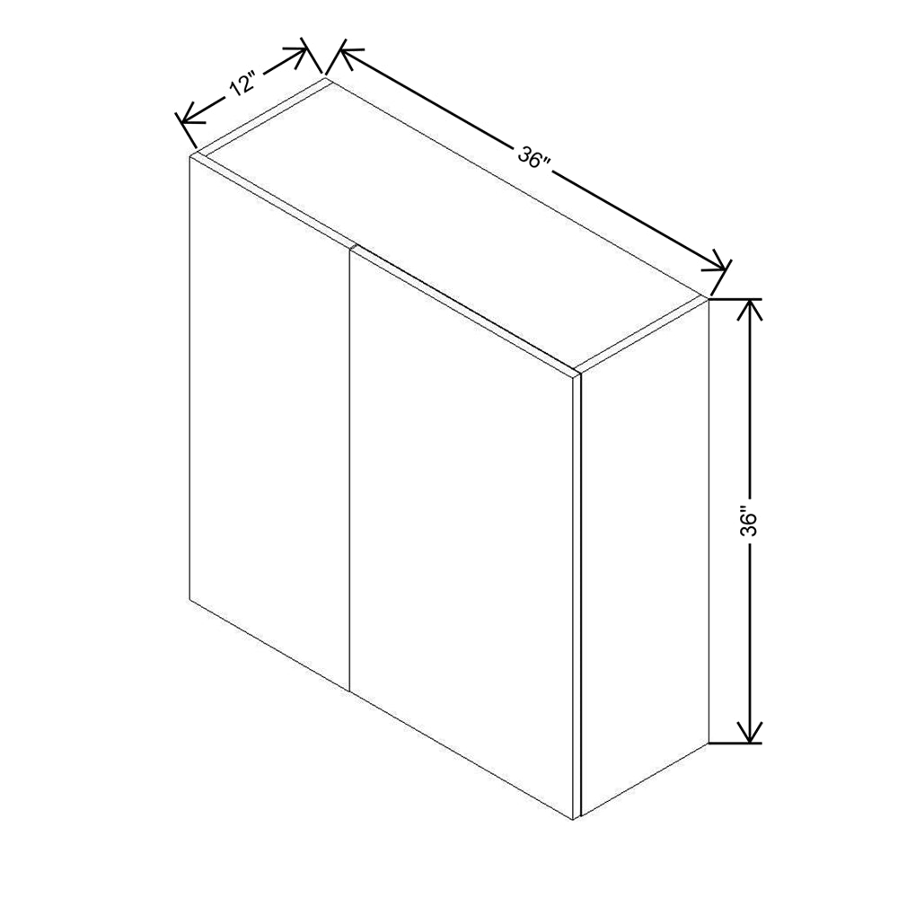 CNC Concord Fashion White 36 To 39" W X 36" H Double Door Blind Wall Cabinet