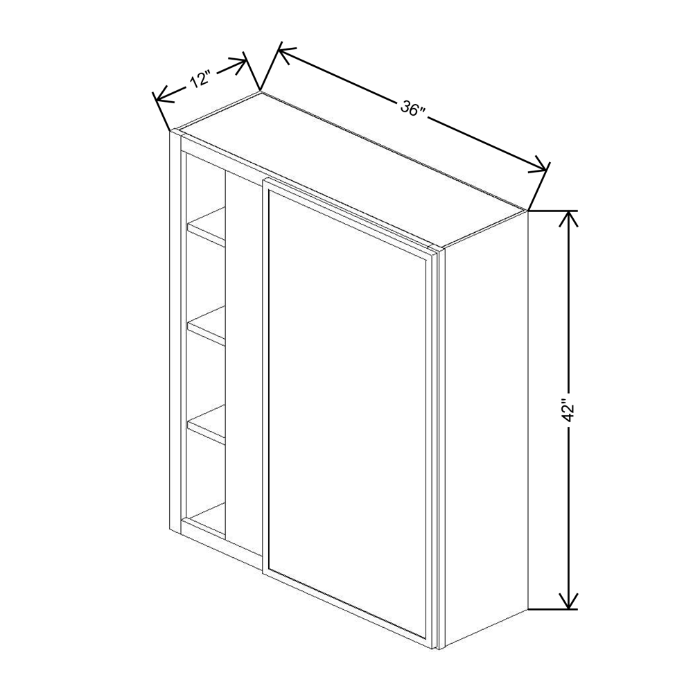 Cubitac Prestige Dover Latte 36/39 W X 42" H High Blind Wall Cabinet