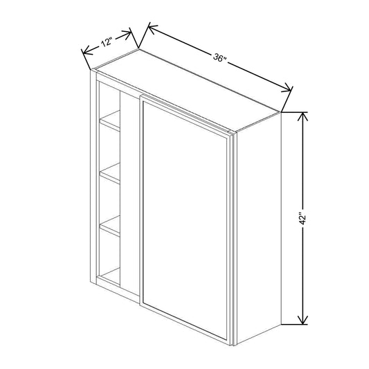 Cubitac Basic Oxford Latte 36/39"W X 42"H High Blind Wall Cabinet