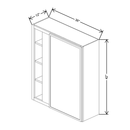 Cubitac Prestige Newport Latte 36/39"W X 42"H High Blind Wall Cabinet