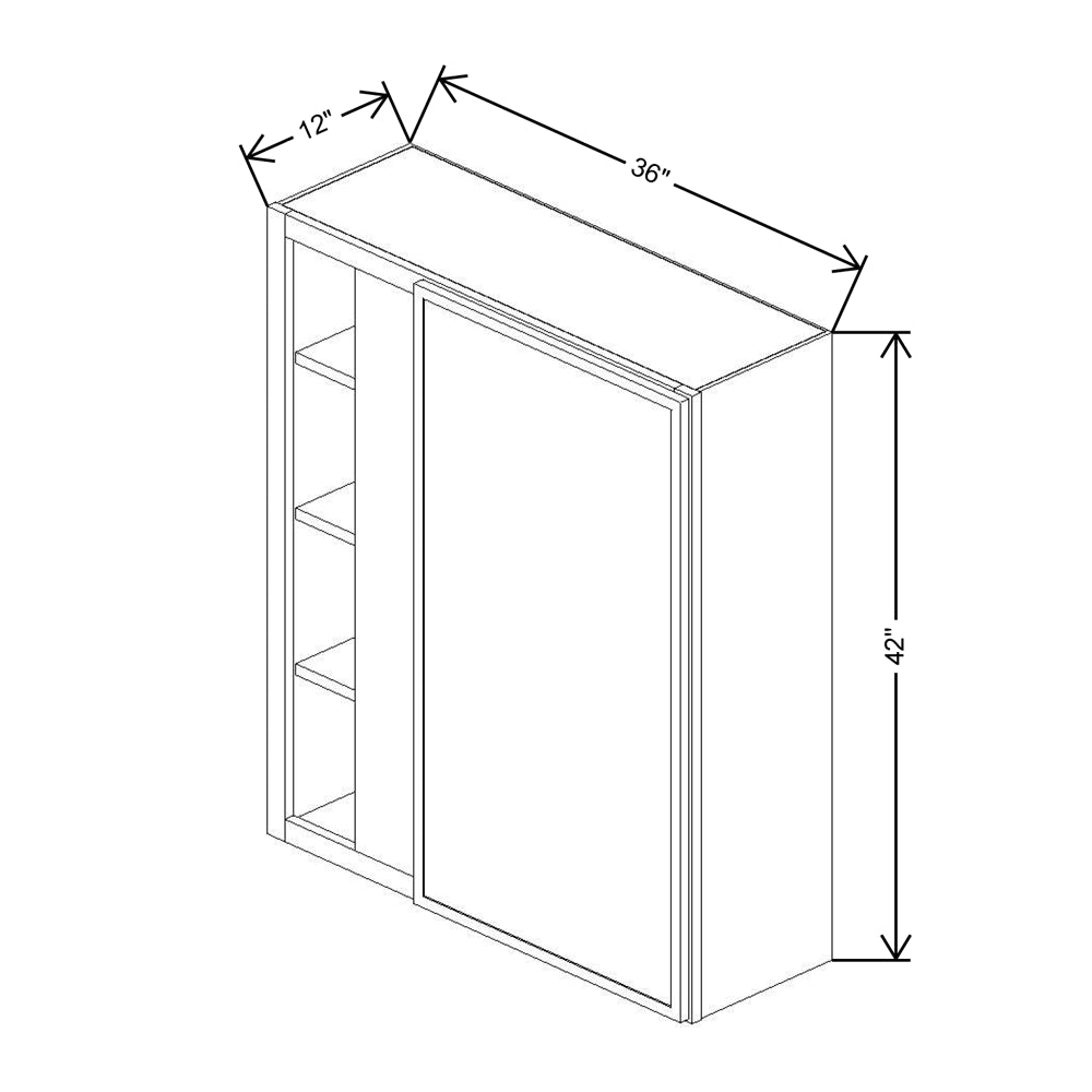 Cubitac Imperial Artisan Moss 36/39"W X 42"H High Blind Wall Cabinet