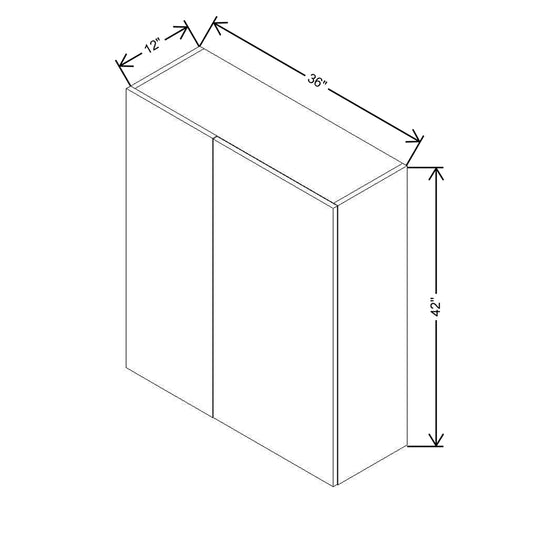 CNC Concord Newport White 36 To 39" W X 42" H Double Door Blind Wall Cabinet