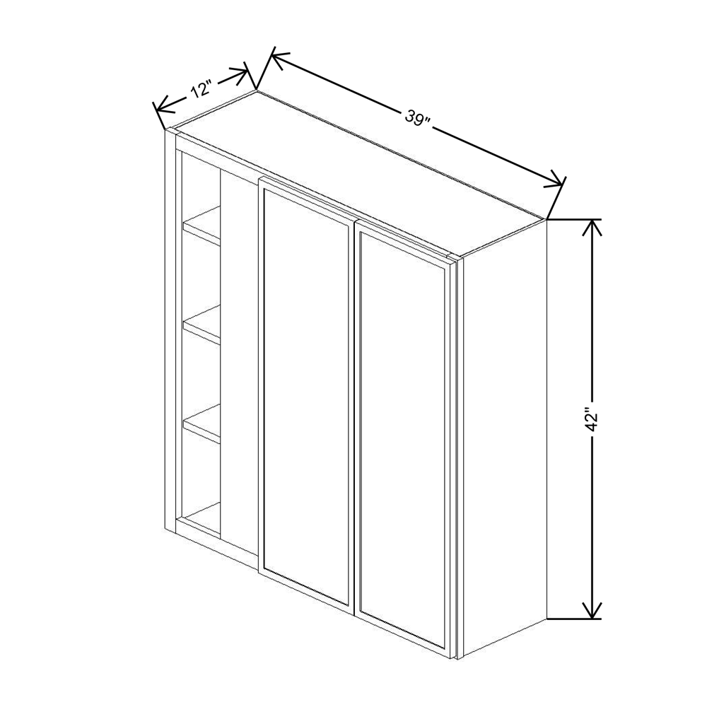 Cubitac Prestige Dover Latte 39/42 W X 42" H High Blind Wall Cabinet