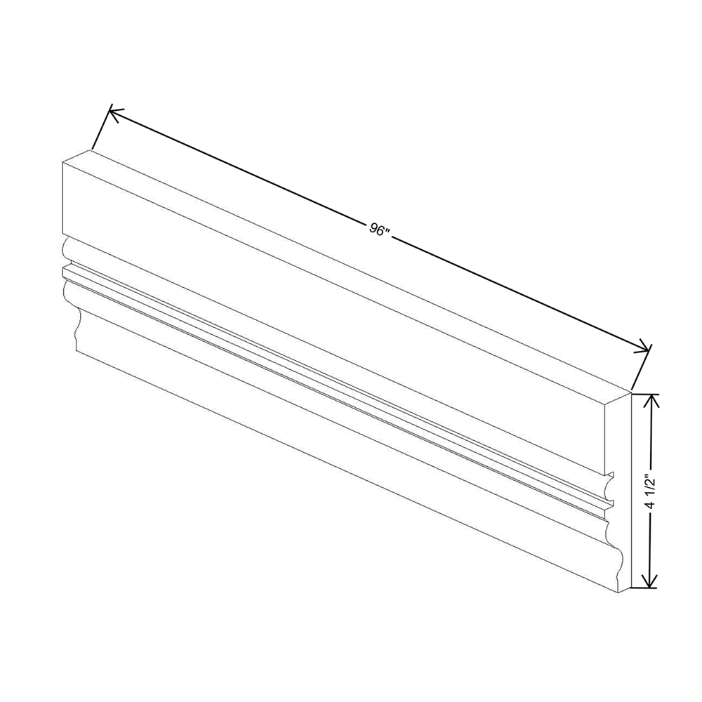 Cubitac Prestige Newport Latte 96"W Base Molding