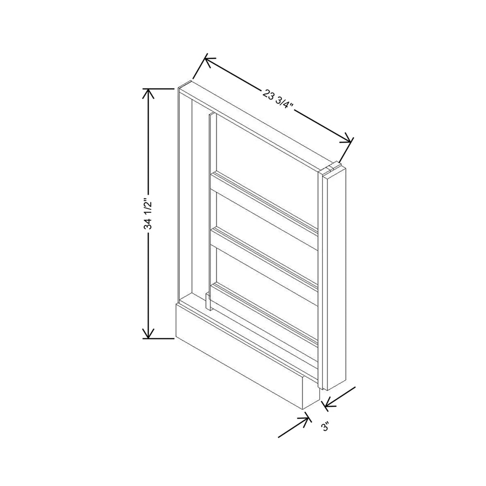 Cubitac Basic Oxford Latte 3" W Spice Cabinet