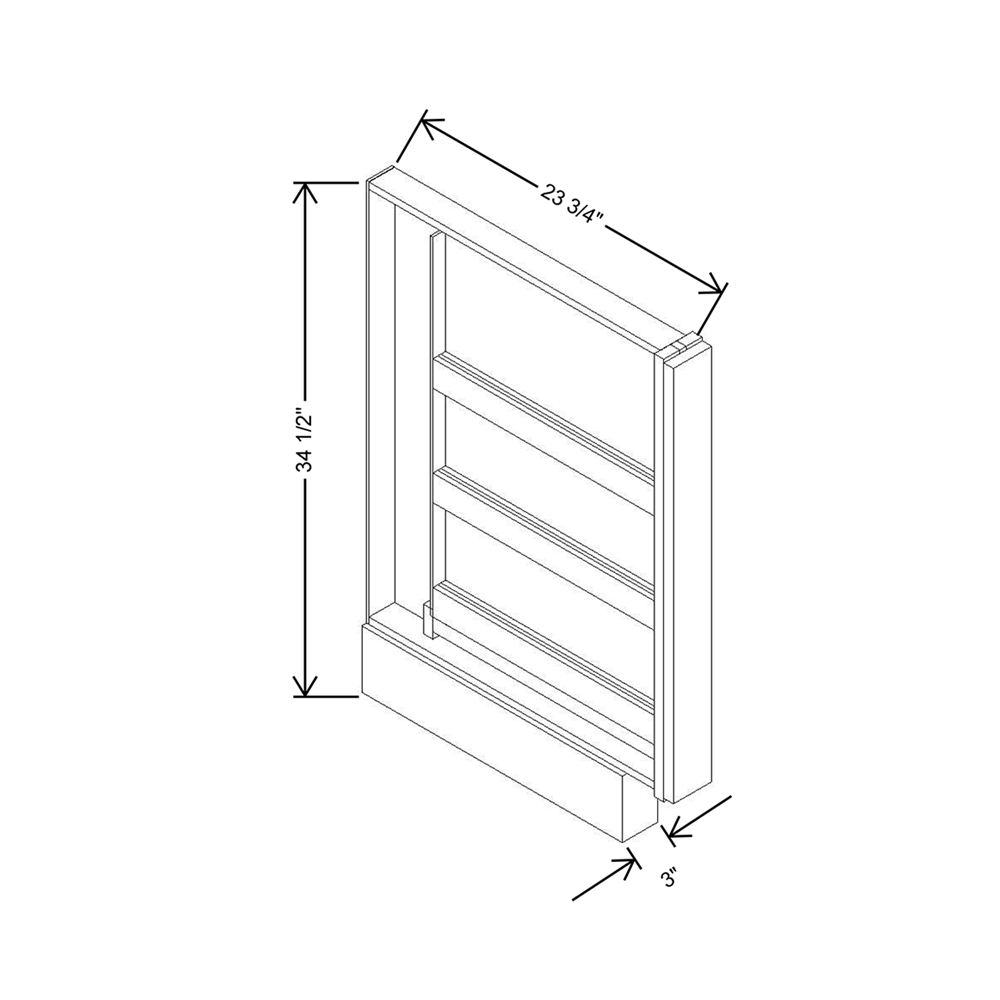 Cubitac Basic Oxford Pastel 3" W Spice Cabinet