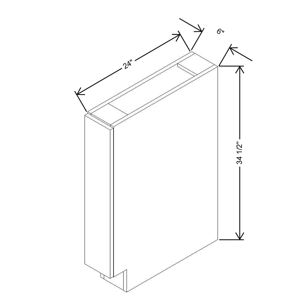 CNC Concord Park Ave Ocean 06" W X 34 1/2" H Base Spice Cabinet