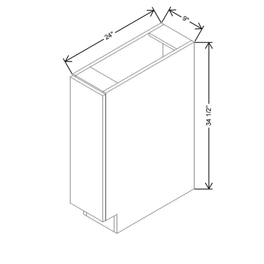 CNC Concord Elegant Dove 09" W X 34 1/2" H Base Spice Cabinet