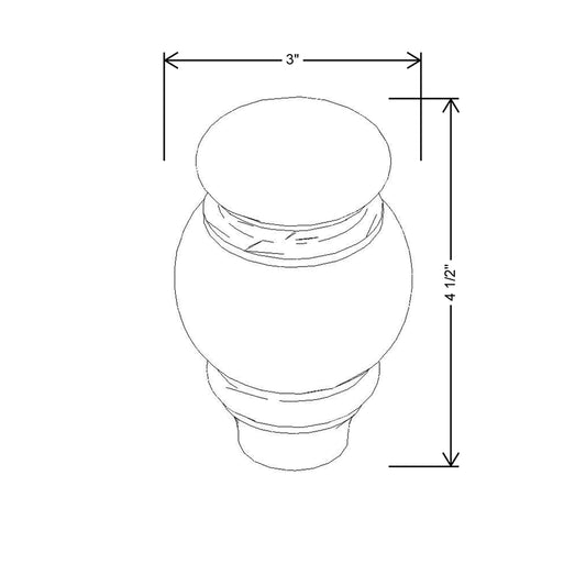 CNC Concord Fashion White 3" W X 4 1/2" H Fluted Feet