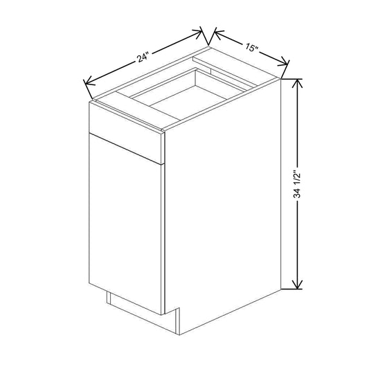 CNC Classic Broadway Graphite 15" W Single Waste Basket Cabinet