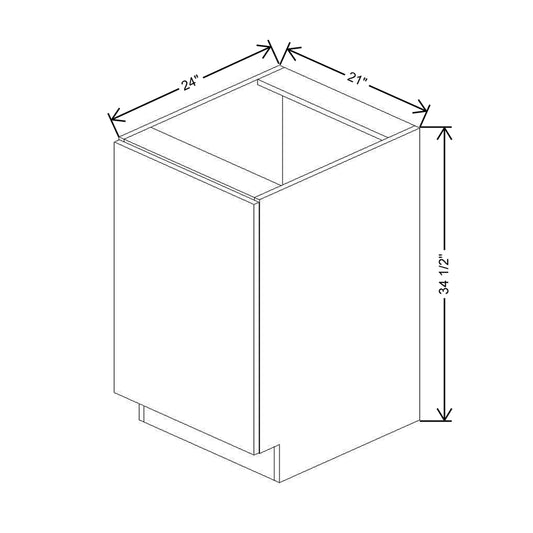 CNC Classic Highland White 21" W Full Height Double Waste Basket Cabinet