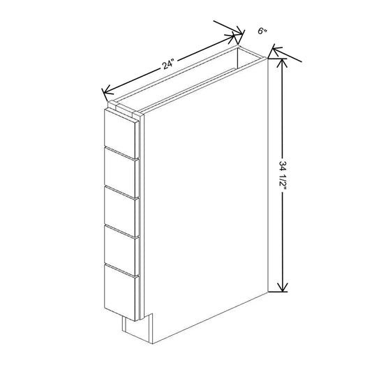 J&K Dove E1 Spice Drawer Base - 6" W