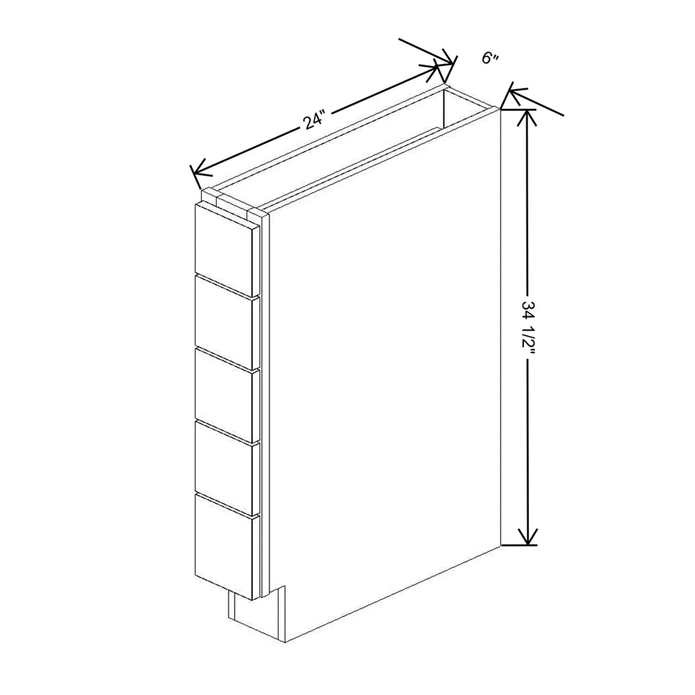 J&K Pure B5 Spice Drawer Base - 6" W