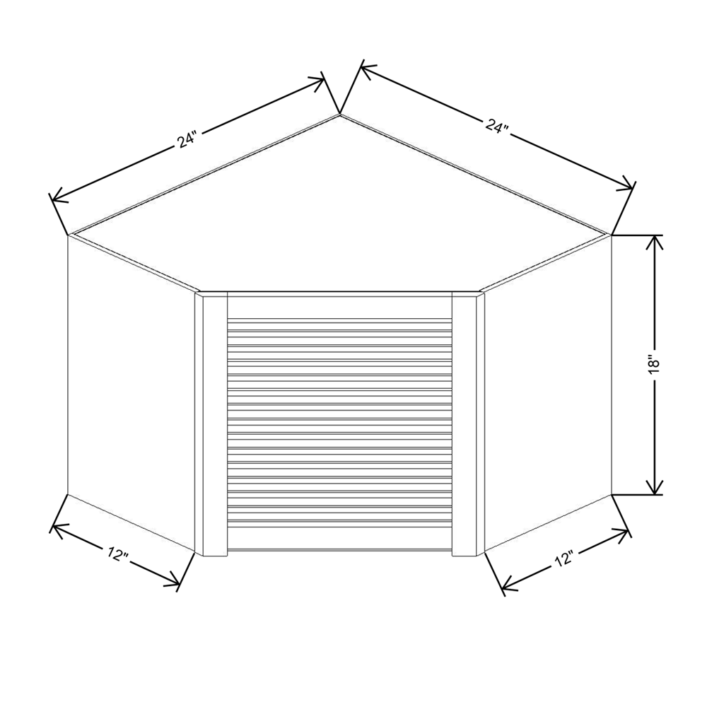 Cubitac Basic Oxford Pastel 24"W X 18"H Diagonal Appliance Garage