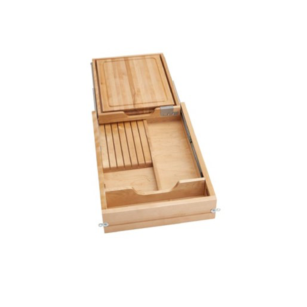 Fabuwood Value Premium Hallmark Frost 18" Width Cutting Board & Knife Drawer w/Blum Sides