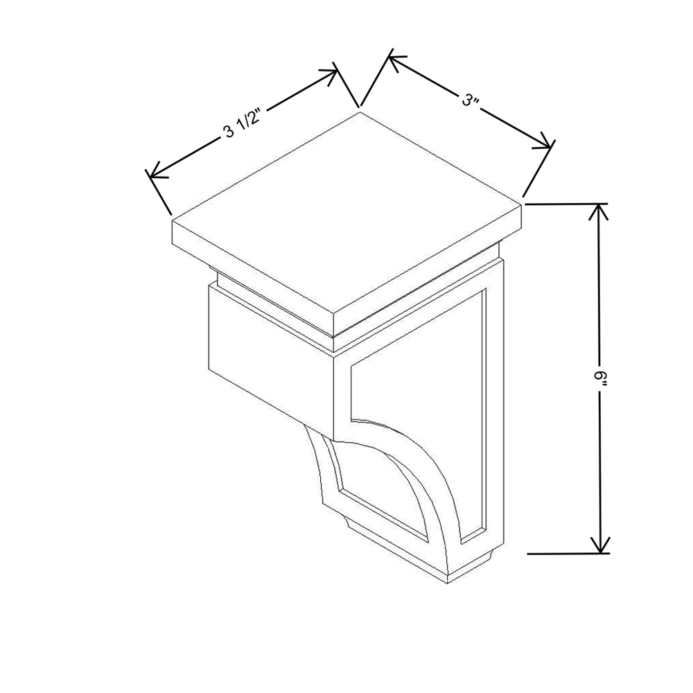 CNC Concord Elegant Dove 3" W X 6" H X 3 1/2" D Corbel