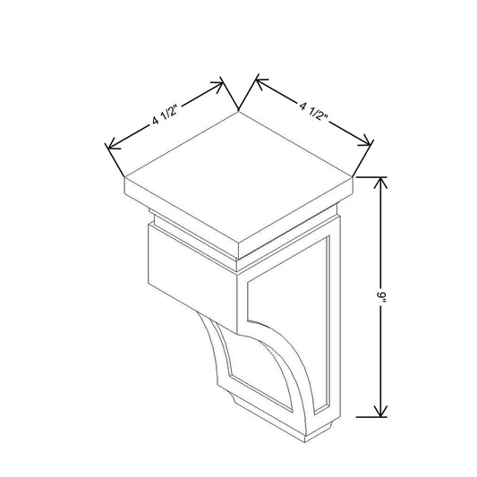 CNC Concord Fashion White 4 1/2" W X 9" H X 4 1/2" D Corbel