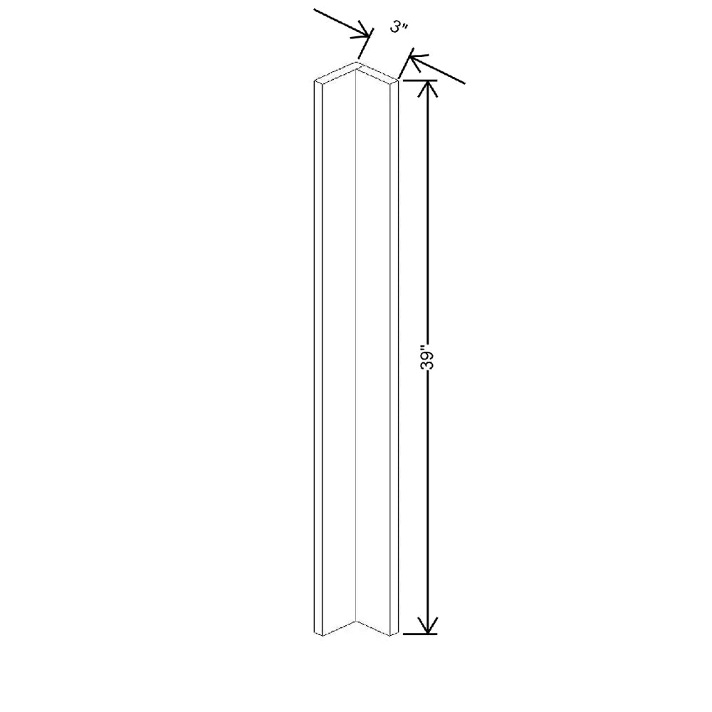 Fabuwood Illume Catalina Carbone Matte 3" W x 39" H Corner Wall Filler