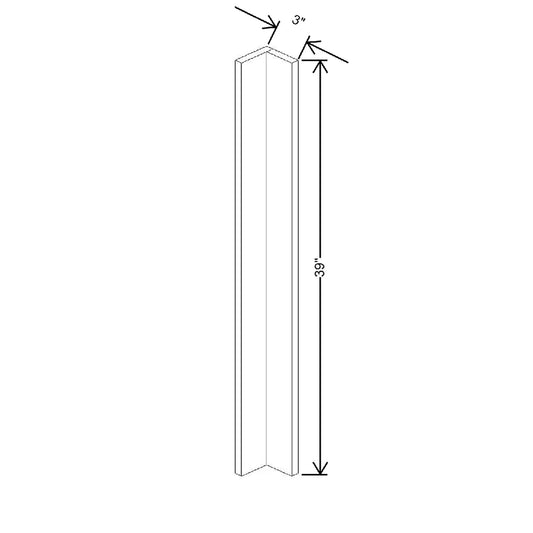 Fabuwood Illume Catalina Bianco Gloss 3" W x 39" H Corner Wall Filler