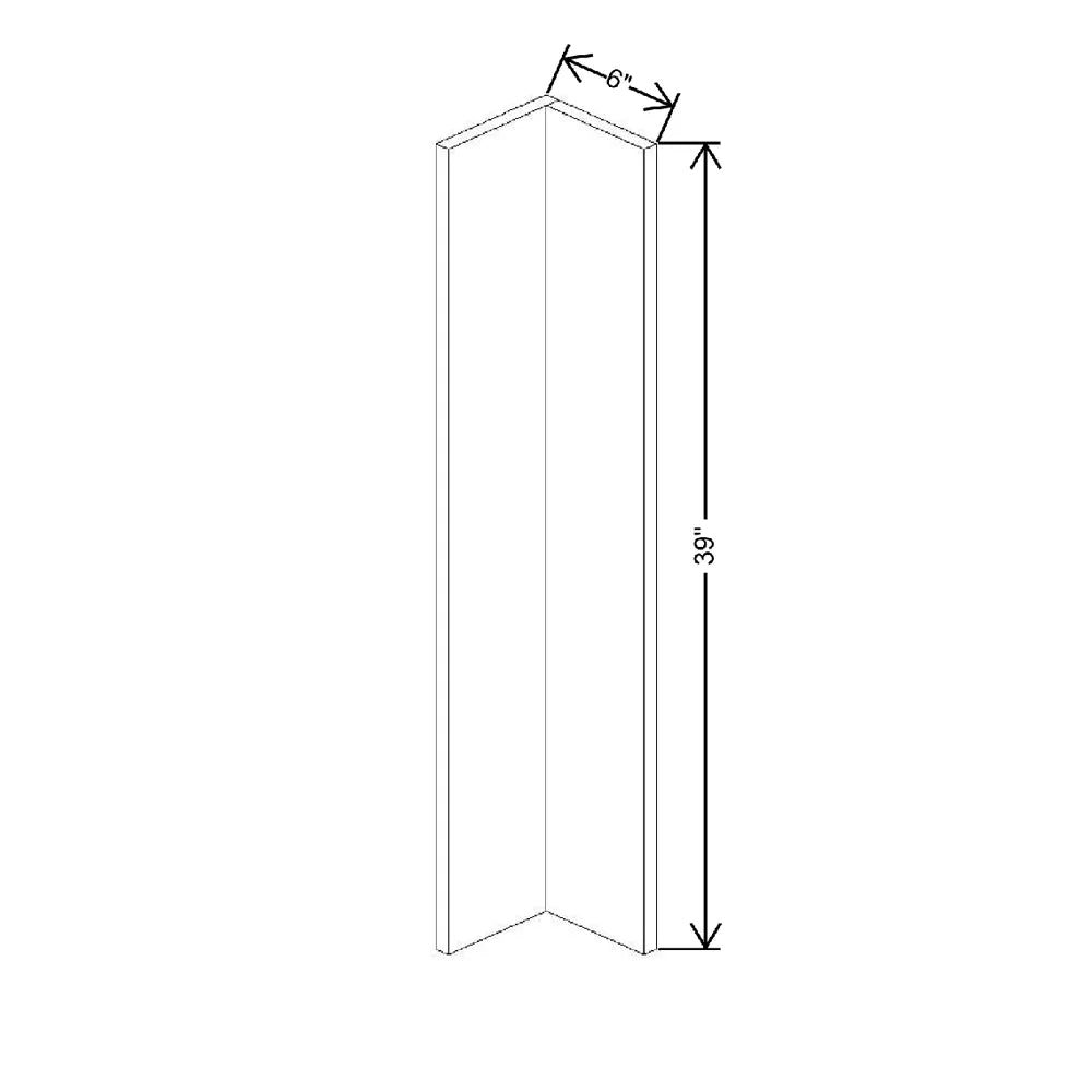 Fabuwood Illume Catalina Carbone Matte 6" W x 39" H Corner Wall Filler