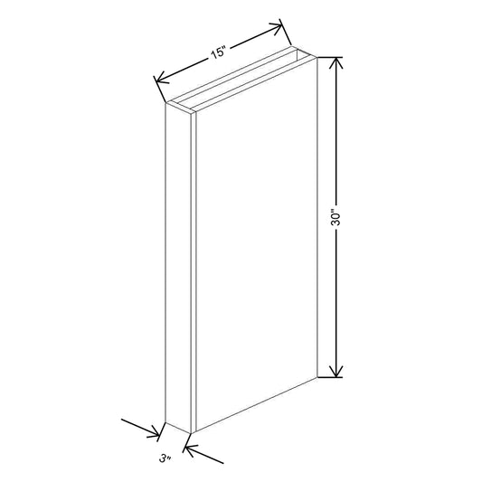 CNC Concord Fashion White 3" W X 30" H X 15” D Column