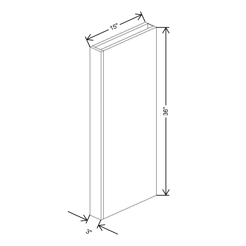 CNC Concord Newport White 3" W X 36" H X 15” D Column