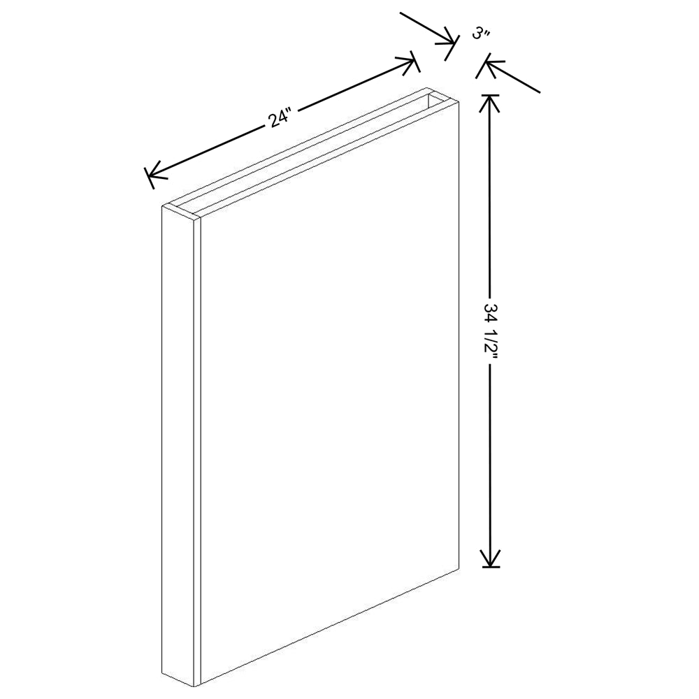 Fabuwood Illume Catalina Bianco Matte Column Base - 3" x 25" x 34 1/2"