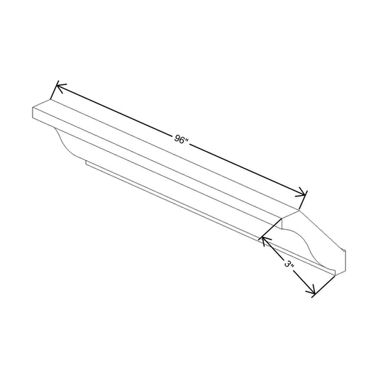 J&K Dove E1 96" W 10-4 1/4 Crown Molding