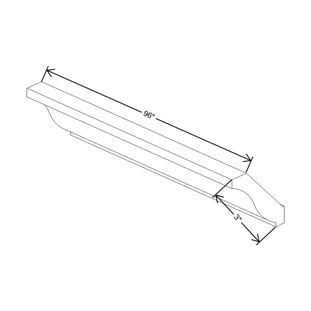 J&K Greige K3 96" W 10-4 1/4 Crown Molding