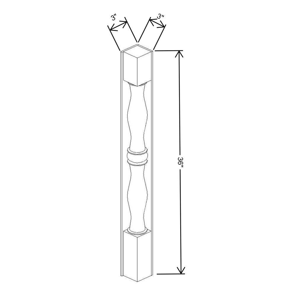 Fabuwood Allure Galaxy Frost  3"W X 36"H X 3"D  Corner Post