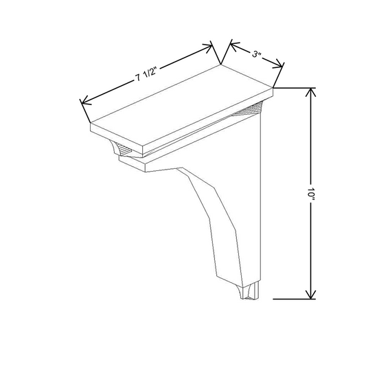 Cubitac Imperial Madison Midnight 10"H Shaker Corbel