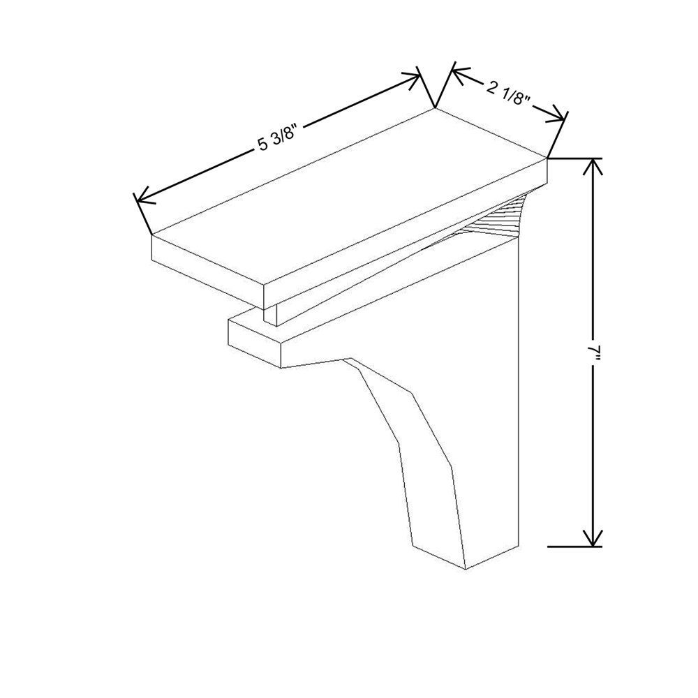 Cubitac Prestige Milan Latte 7"H Shaker Corbel