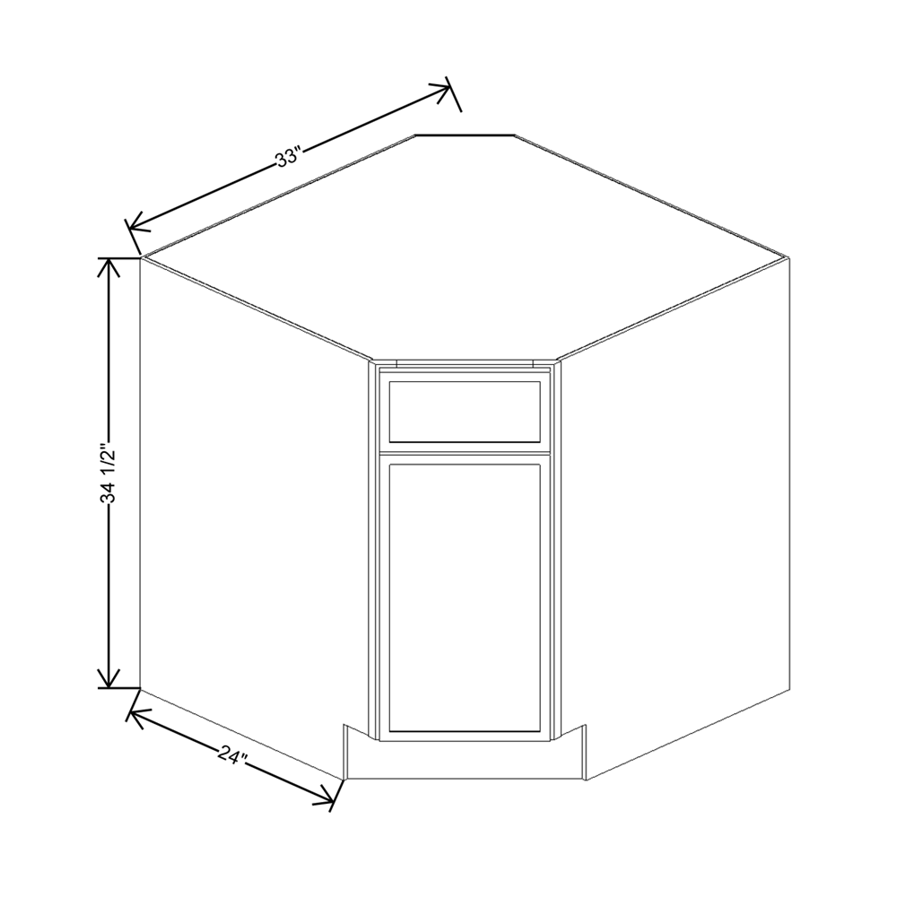 Cubitac Imperial Bergen Latte 33"W Diagonal Corner Sink Base Cabinet
